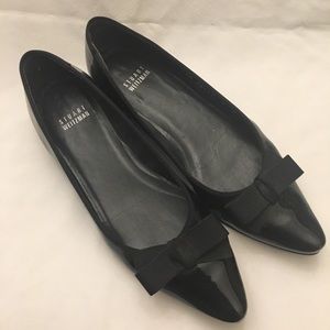 Black Bow Stuart Weitzman Flats Size 7 EUC